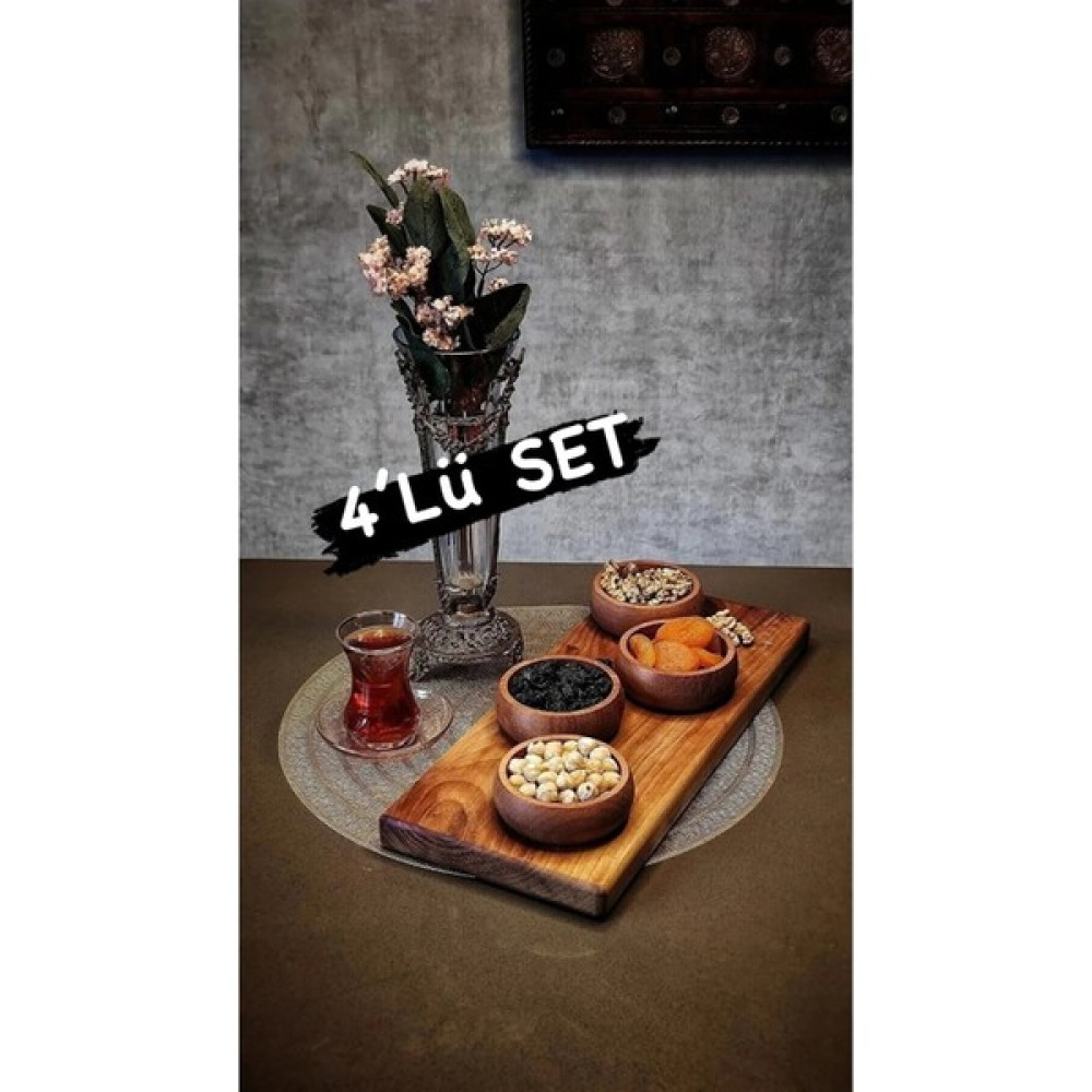 Boz House 4 Adet Bambu Ağacından Üretilmiş Ahşap Doğal Çerezlik Kase Fiyatı