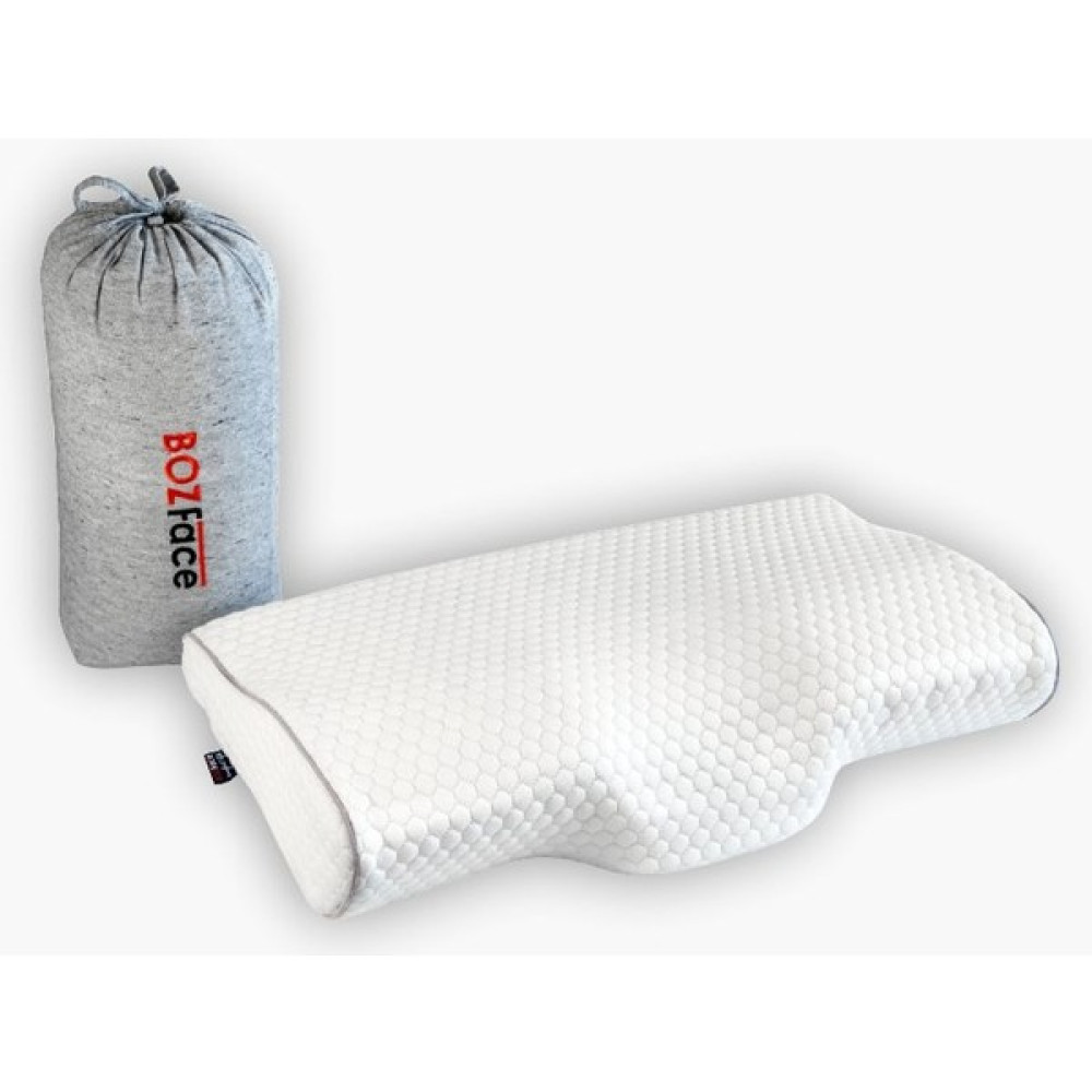 Bozface Omuz ve Boyun Destekli Visko Memory Foam Ergonomik Yastık (10X5/50X30) - 50 x 30 x 10 cm - Beyaz Yastık Fiyatı