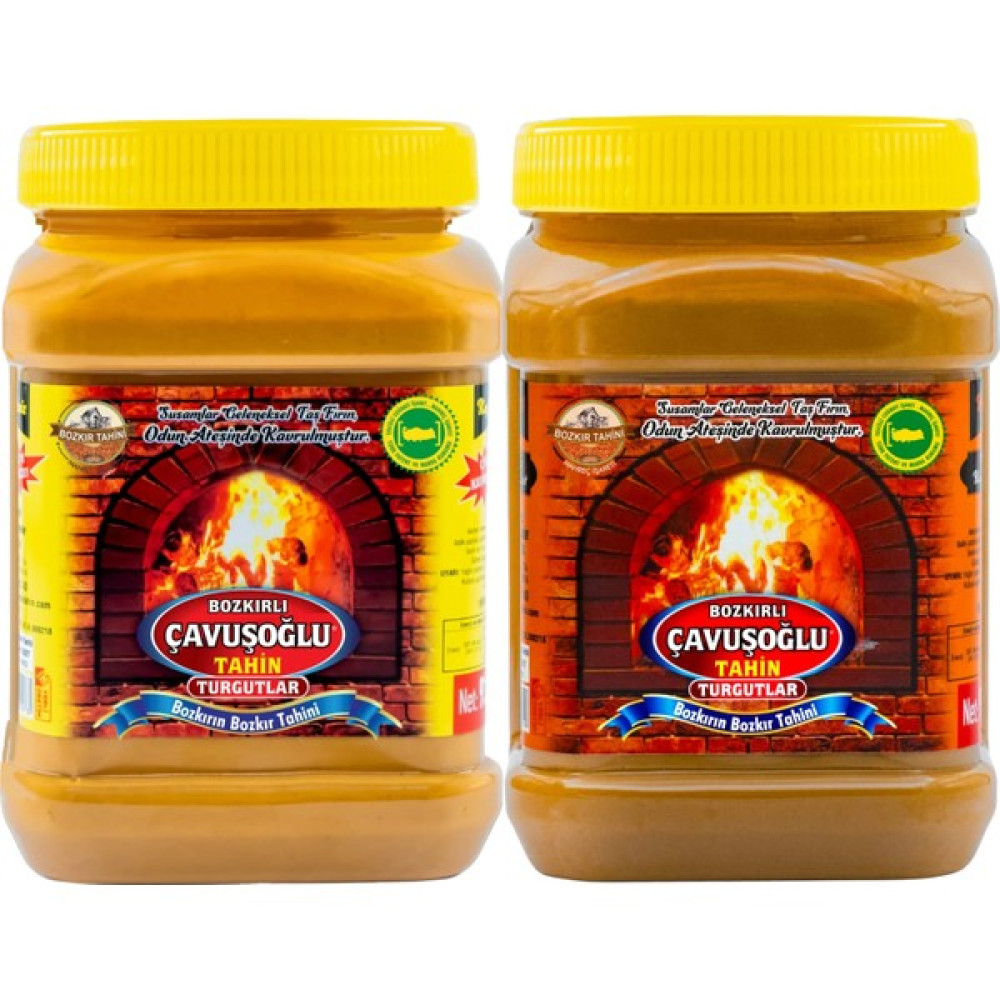 Bozkırlı Çavuşoğlu Çavuşoğlu Odun Ateşinde Bozkır Tahini Kepeksiz 930g + Kepekli 930g (Tanışma Paketi) - 1,85 kg Diğer Fiyatı