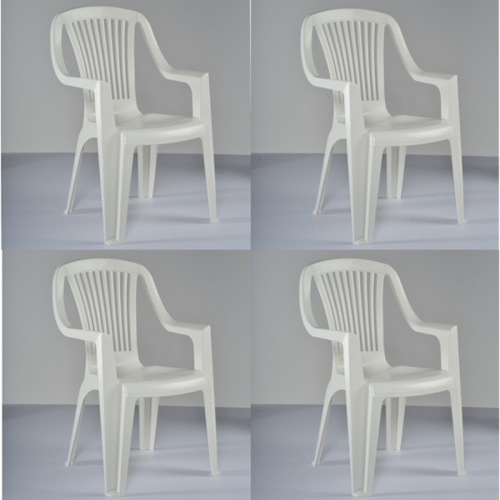 Bplas Blues Plastik Sandalye (4'lü Set) - Beyaz - 55x57x80 cm Bahçe Sandalyesi Fiyatı
