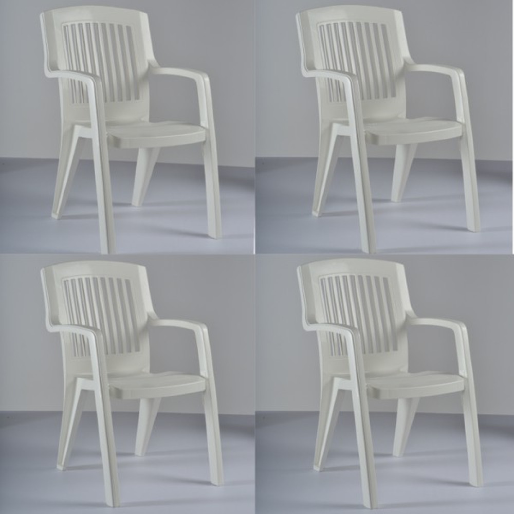 Bplas Charlestone Plastik Sandalye (4'lü Set) - Beyaz - 59x58x91 Bahçe Sandalyesi Fiyatı