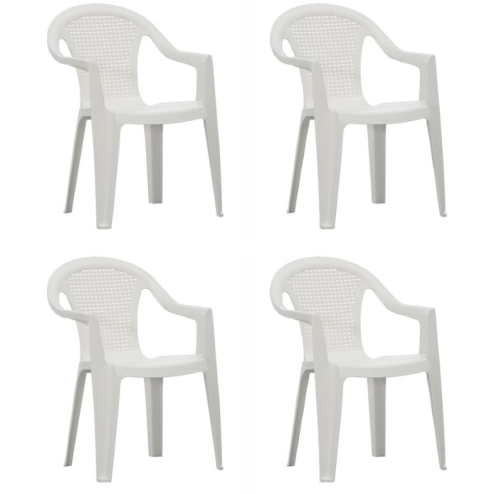 Bplas Denia Plastik Sandalye (4'lü Set) - Beyaz - 56x57x83 cm Bahçe Sandalyesi Fiyatı