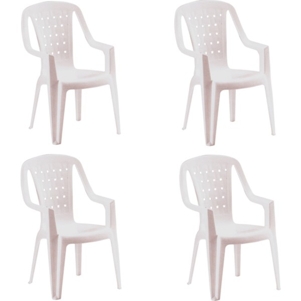 Bplas Soul Plastik Sandalye (4'lü Set) - Beyaz - 58x58x90 cm Bahçe Sandalyesi Fiyatı