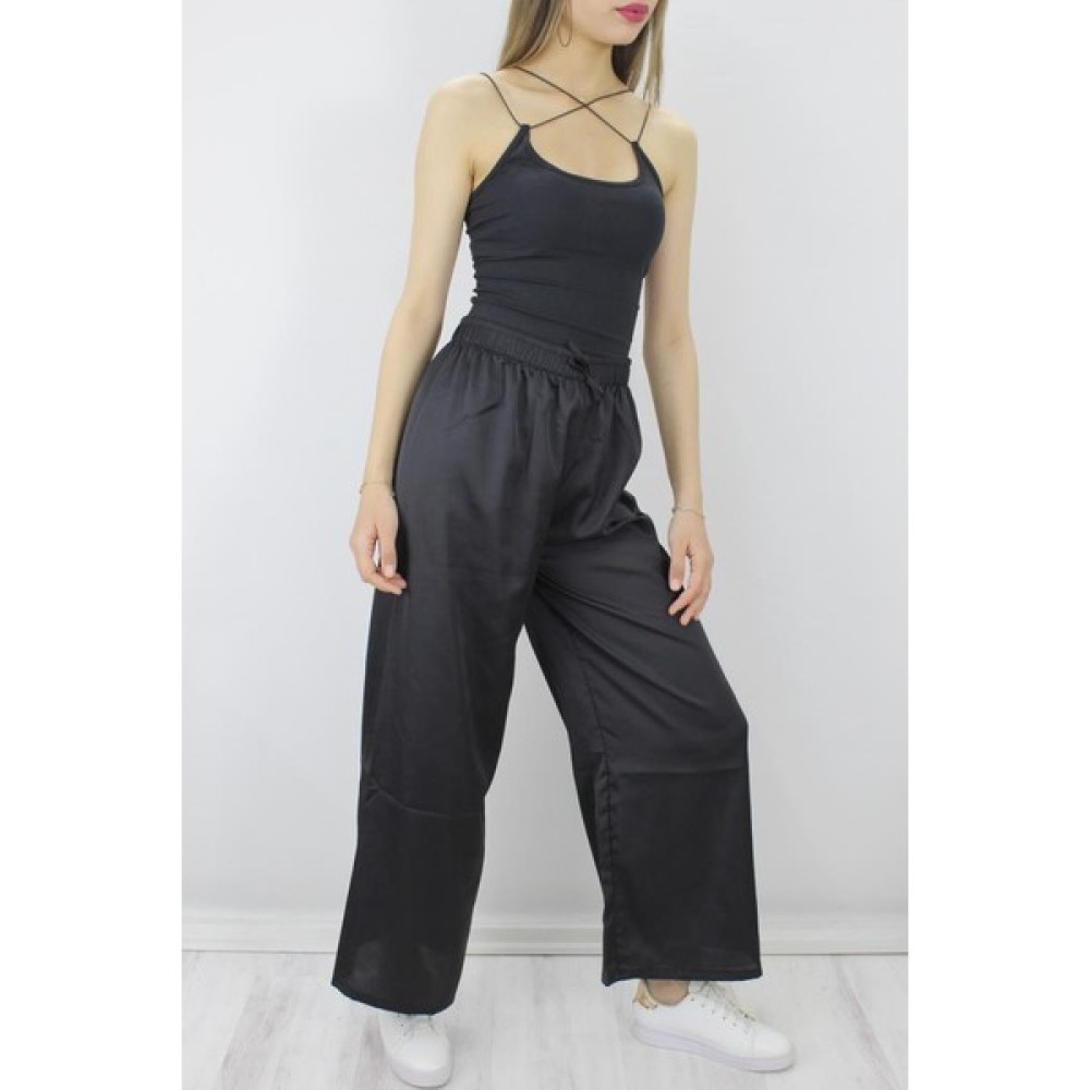 Bpm Bol Paça Bel Lastikli Pantolon Siyah Bayan Jeans / Kot Pantolon Fiyatı