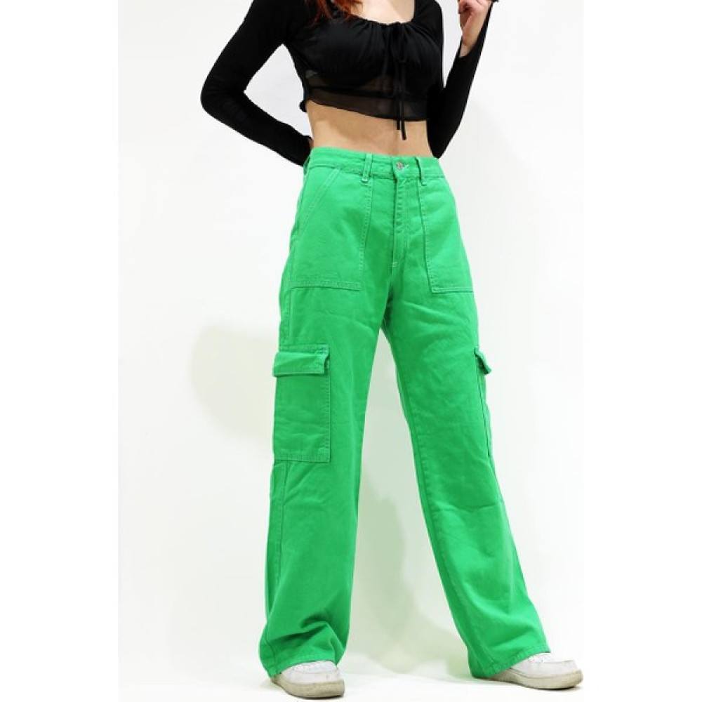 Bpm Nastygal Basic Kargo Pantolon Yeşil Bayan Jeans / Kot Pantolon Fiyatı