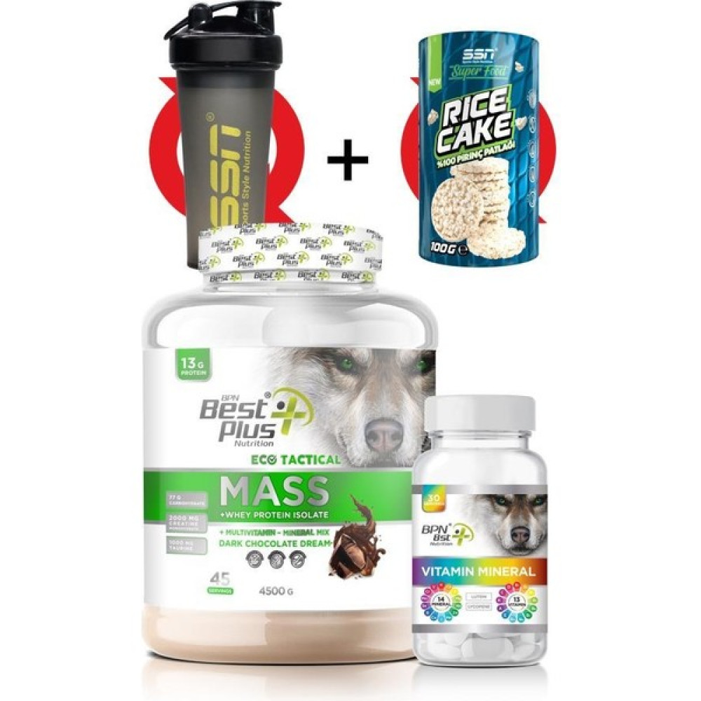 BPN Best Plus Nutrition Eco Tactical Kombinosyon Paketi(Mass Gainer Çikolata+Vitamin) Sporcu Besinleri Fiyatı