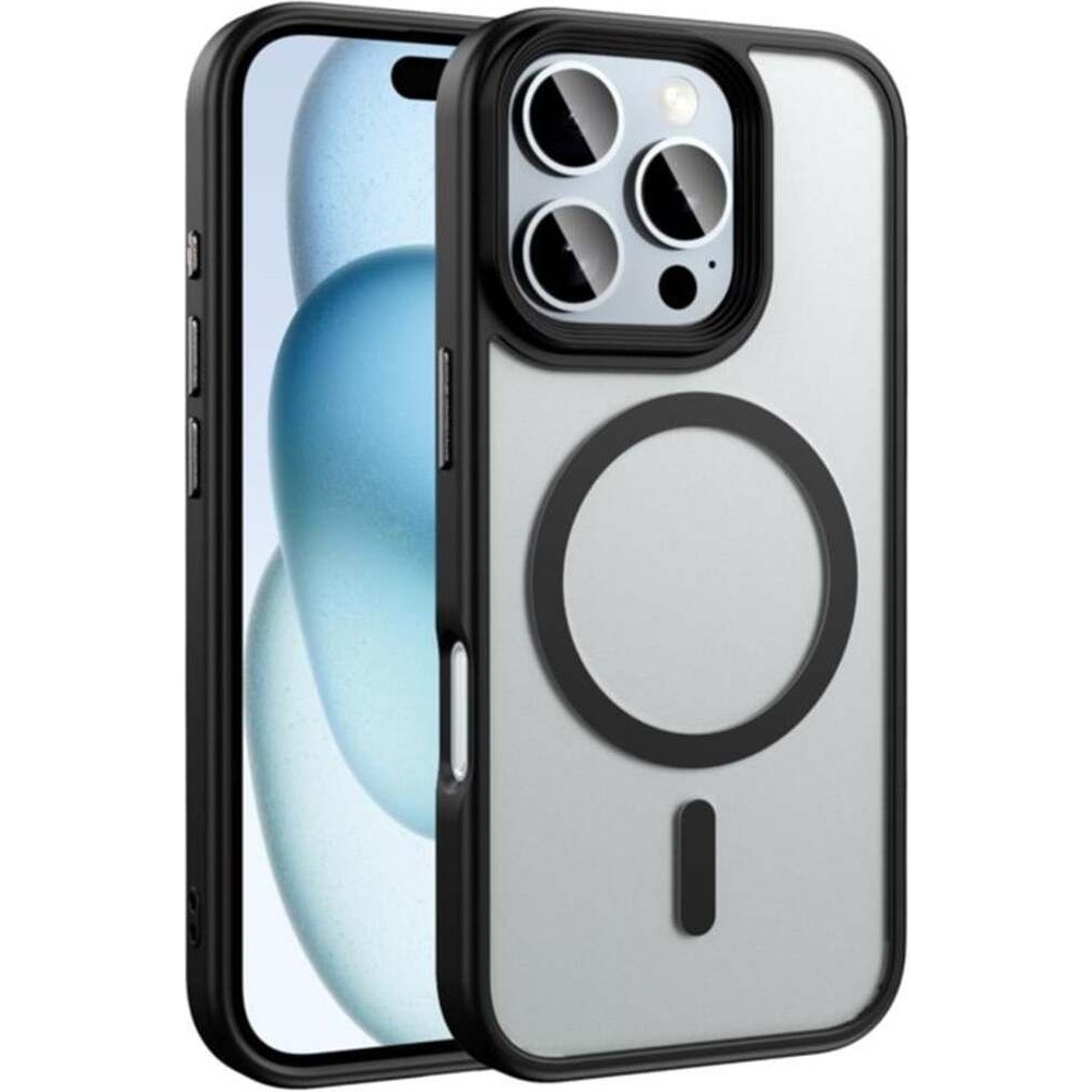 Brabus iPhone 16 Pro Max Uyumlu Magsafe Özellikli Transparan Kenarları Yumuşak Fall Silikon Kılıf - Siyah Cep Telefonu Kılıfı Fiyatı