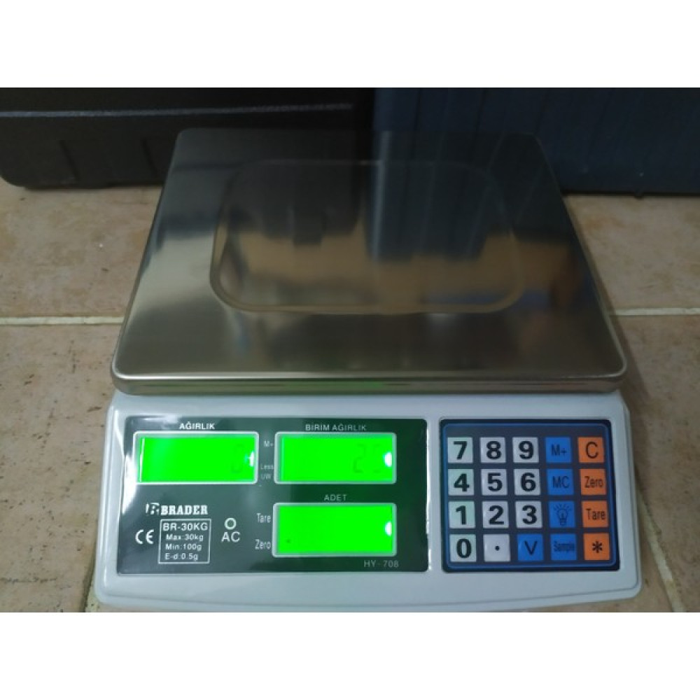Brader Tartım ve Sayım Terazisi Adet Sayısı Tartı 30 kg 0.5 gr Ölçüm Aletleri / Cihazları Fiyatı
