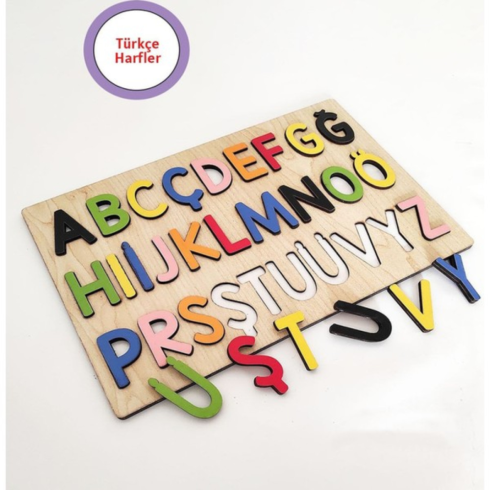 Brand House Doğal Ahşap Montessori 29 Harf Alfabe Yapboz Puzzle Seti - Renkli Bebek Oyuncakları Fiyatı