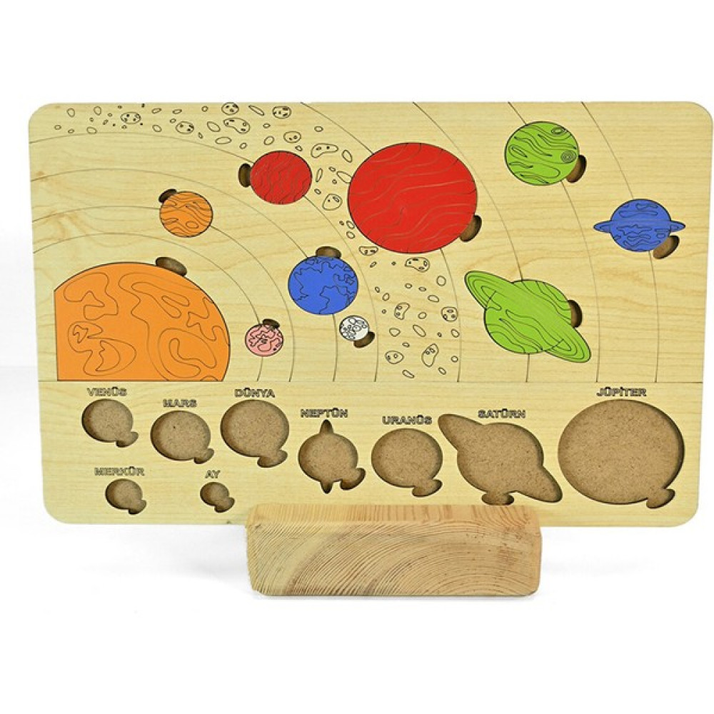 Brand House Doğal Ahşap Montessori Renkli Güneş Sistemi Bul Tak Gezegenler Puzzle Bebek Oyuncakları Fiyatı