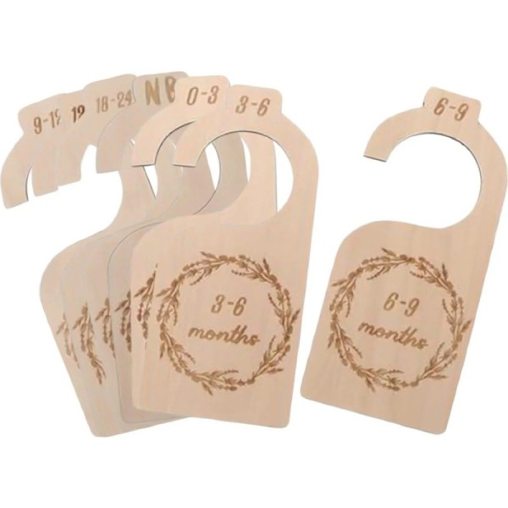 Brand House Doğal Ham Ahşap Kişileştirilebilir Çiçek Temalı Bebek ve Çocuk Dolap Içi Elbise Bölücü - 18x8cm - Renkli Bebek Odası Tekstili Fiyatı