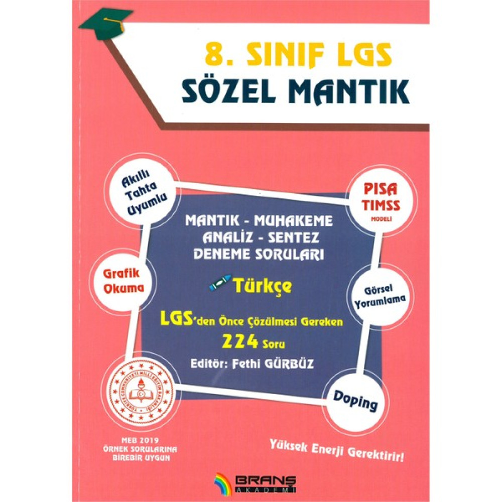 Branş Akademi 8.Sınıf Lgs Sözel Mantık 10 Deneme 2019 Ders Sınav Kitapları Fiyatı