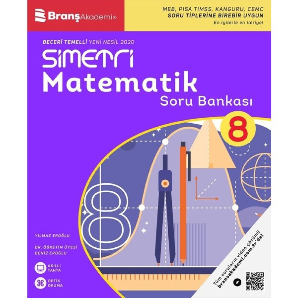 Branş Akademi Yayınları 8.Sınıf Simetri Matematik Soru Bankası Ders Sınav Kitapları Fiyatı