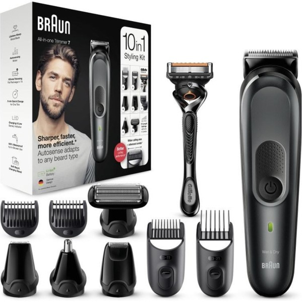 Braun Mgk 7321 Erkek Bakım Kiti 10’u 1 Arada Şekillendirici + Gillette Hediye SIYAH-GRI(4210201418818) Tıraş Makineleri Fiyatı