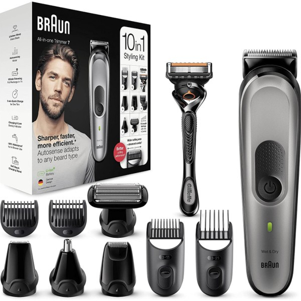 Braun Sakal Düzeltici Erkek Saç Kesme Makinesi Erkek Elektrikli Tıraş Makinesi Dahildir, 10'u 1 Arada Şekillendirme Kiti, 8 Aksesuar, Yüz, Vücut, K... Tıraş Makineleri Fiyatı