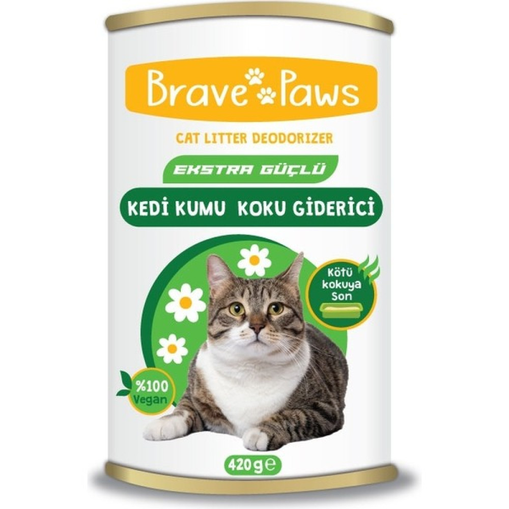 Brave Paws kedi kumu kokusu Organik Doğal Aktif Karbon Kedi Kumu Koku Giderici 420GR. Evcil Hayvan Ürünleri Fiyatı