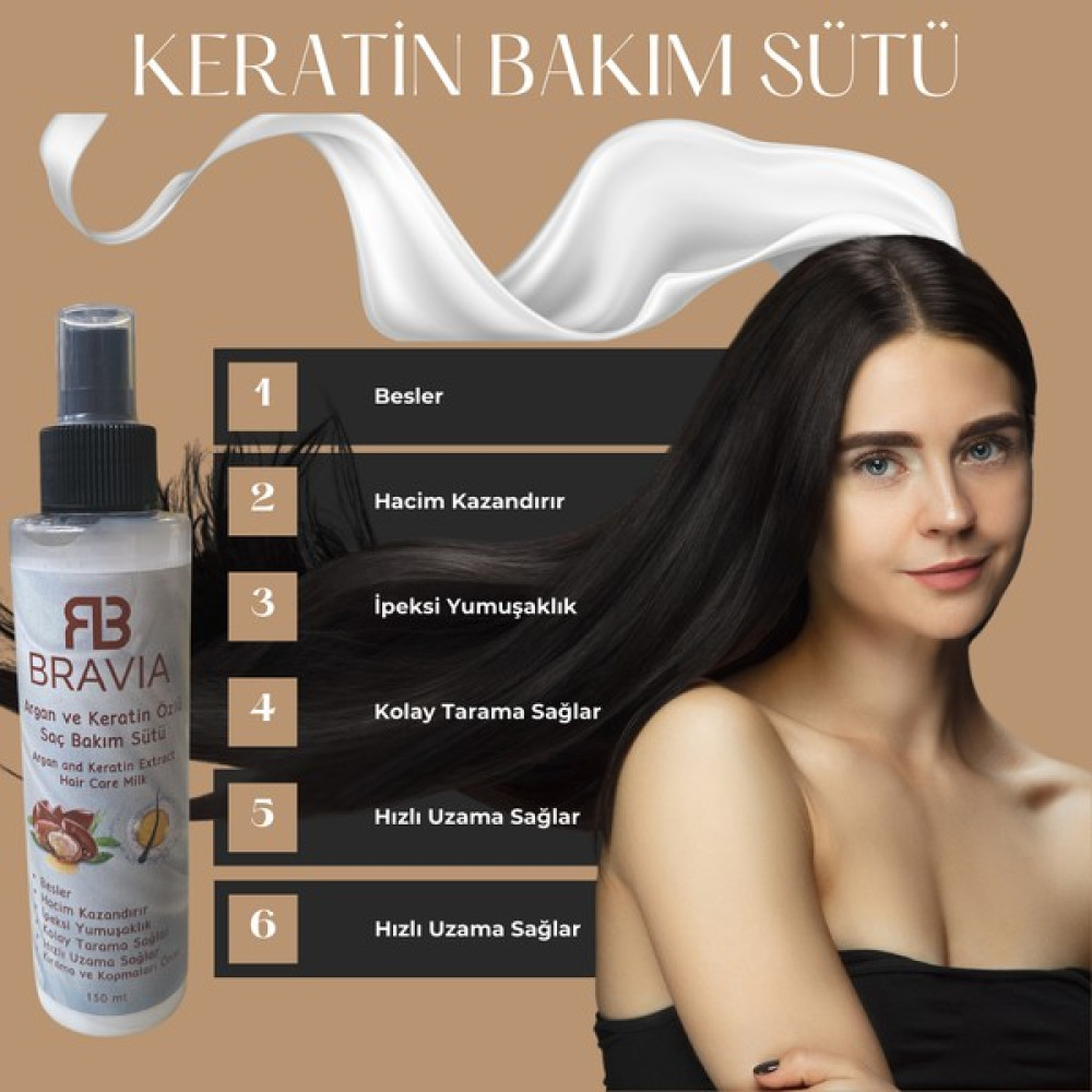 Bravia Argan ve Keratin Saç Bakım Sütü - Beyaz Saç Bakım Maskeleri & Serumlar & Spreyler Fiyatı