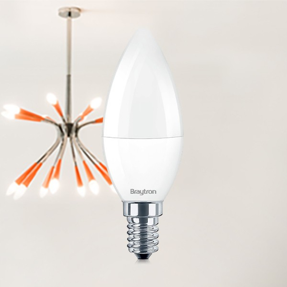 Braytron BA09-00713-BRAYTRON 7W 6500K Beyaz Işık E14 Mum LED Ampul 5 Li Paket Led Aydınlatmalar Fiyatı