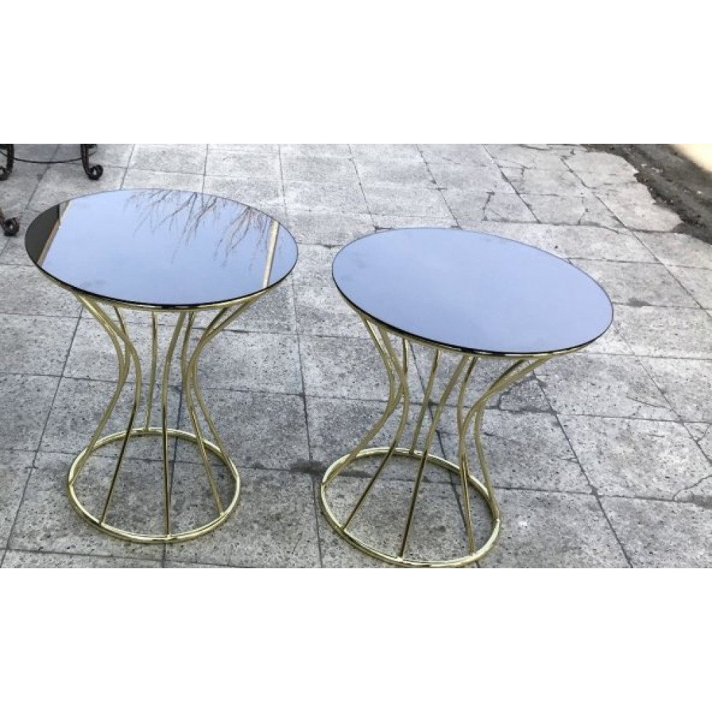 Brc 12396 Zigon Kum Saati Model Düz Siyah Desen Metal Gold Renk Kaplama El Yapım Tv Ünitesi / Sehpası Fiyatı