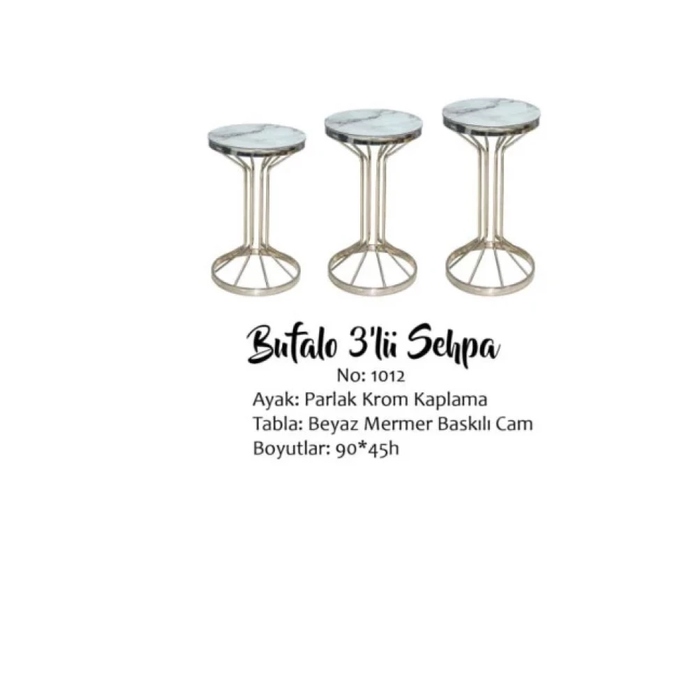 Brc Zigon 13380 Bufalo Model Beyaz Mermer Temper Cam Metal Gümş Renk Ayak El Yapı Tv Ünitesi / Sehpası Fiyatı