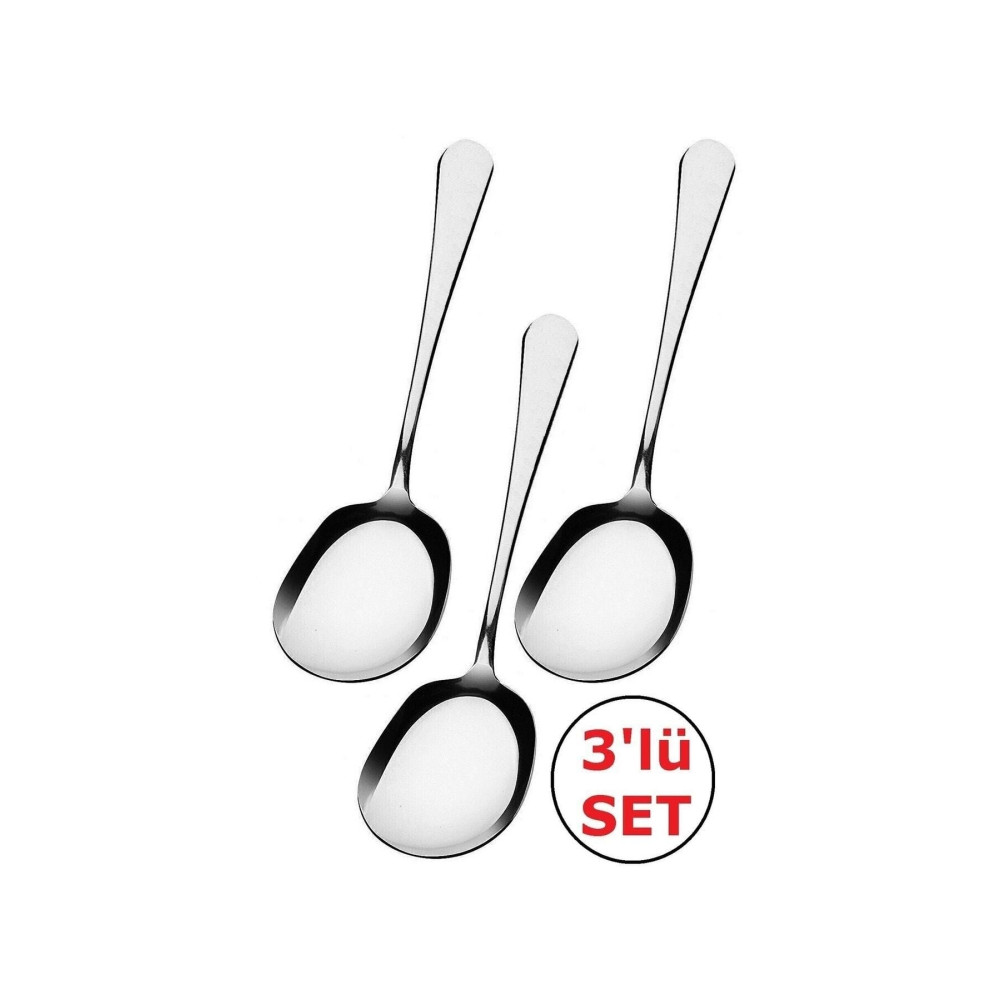 BRE HOME 3 Adet Çelik Servis Kaşık 21 Cm Çatal / Kaşık / Bıçak Takımları Fiyatı