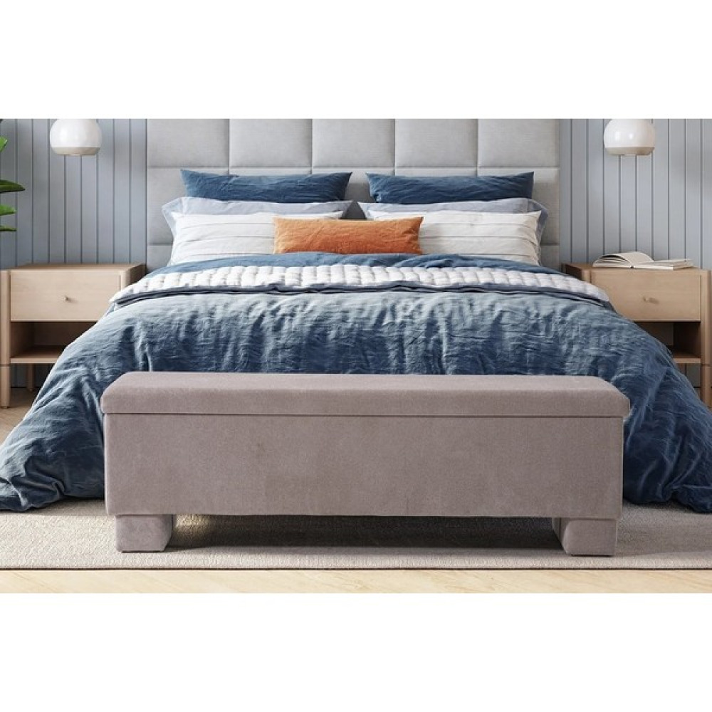 Breda Home Concept Side Lüks Sandıklı Yatak Ucu Pufu Bench - 142x42 - Bej Puf Fiyatı