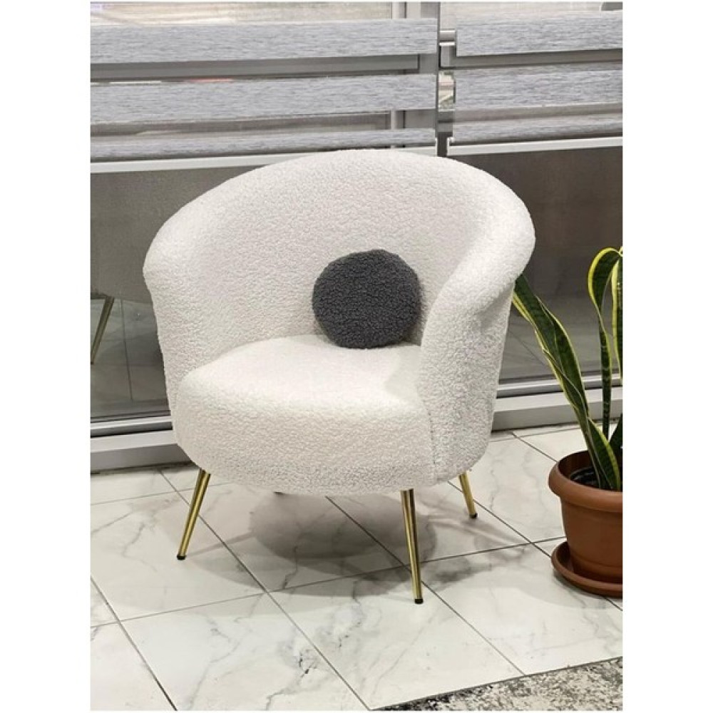 Breda Home Concept Teddy Kumaşlı Tekli Berjer Sandalye - Beyaz Tekli Koltuk & Berjer Fiyatı