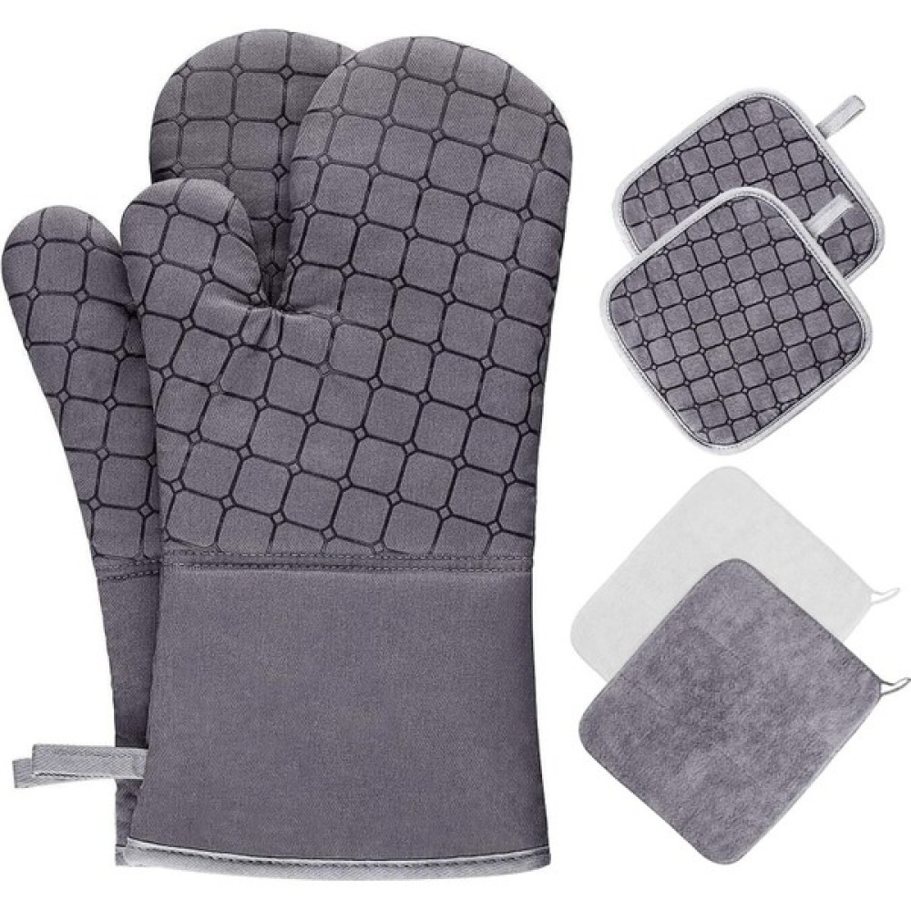 Breeze 6pcs - Fırın Eldiveni ve Tencere Tutacağı Seti, 2 Kaymaz Isıya Dayanıklı Tencere Eldiveni Ile, Pişirme, Fırınlama ve Izgaraya Uygun (Yurt Dı... Mutfak Eldiveni Fiyatı