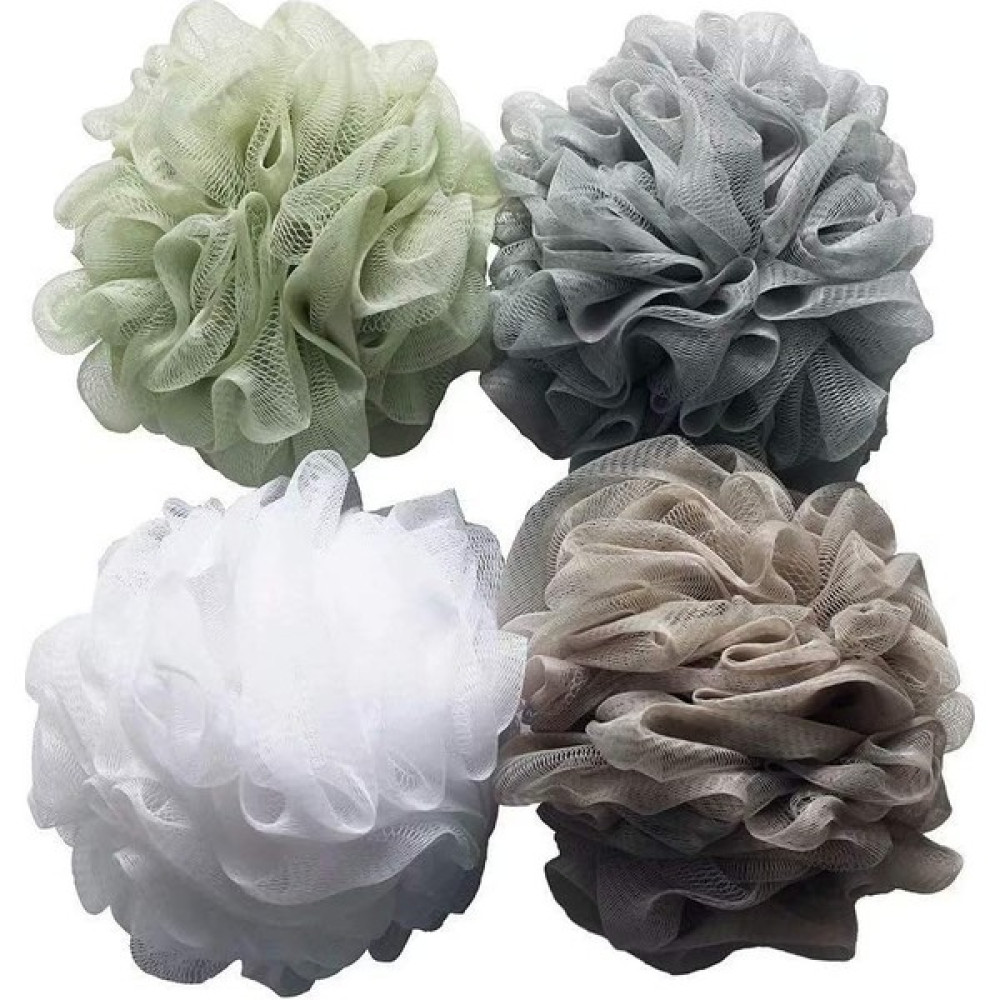 Breeze Banyo Duş Süngeri Lif Kabağı (60 G/Adet) Örgü Kabarık Duş Topu, Örgü Banyo Ve Duş Süngeri 4'Lü Paket (Yurt Dışından) - Beyaz Bebek Banyo-Tuvalet Fiyatı