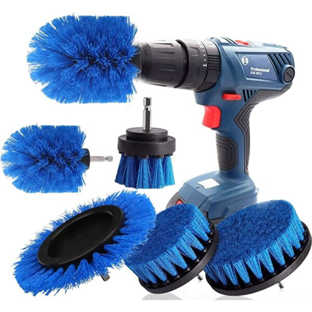 Breeze Brush Ataşman Matkap Seti, 5 Parçalı Matkap Fırça Seti, Ataşman Temizleme Fırçası, Jant Fırçası, Ovalayıcı (Yurt Dışından) - Mavi - Standart Temizlik Malzemeleri Fiyatı