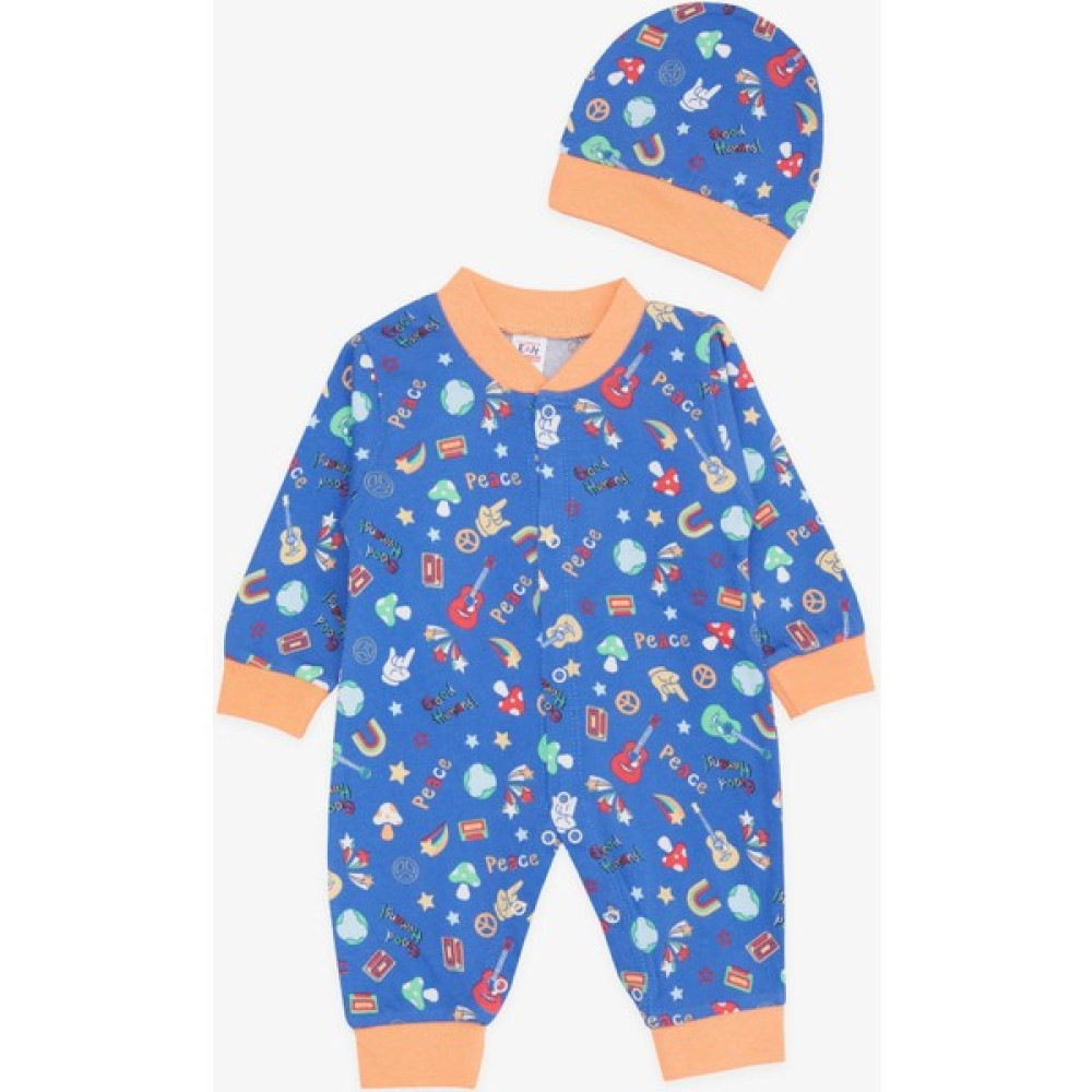 Breeze Erkek Bebek Tulum Barış Temalı 0-3 Ay-6 Ay, Saks Mavisi Bebek Tulumu Fiyatı