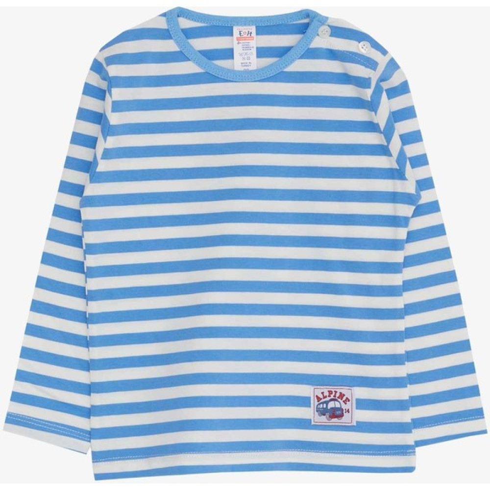 Breeze Erkek Bebek Uzun Kollu Tişört Çizgili 9 Ay-3 Yaş, Açık Mavi Bebek T-shirt Fiyatı