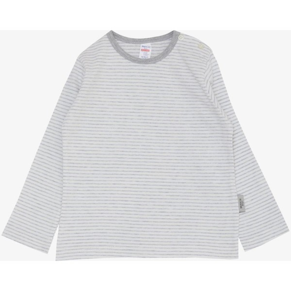 Breeze Erkek Bebek Uzun Kollu Tişört Patlı Çizgili 9 Ay-3 Yaş, Açık Gri Melanj Bebek T-shirt Fiyatı