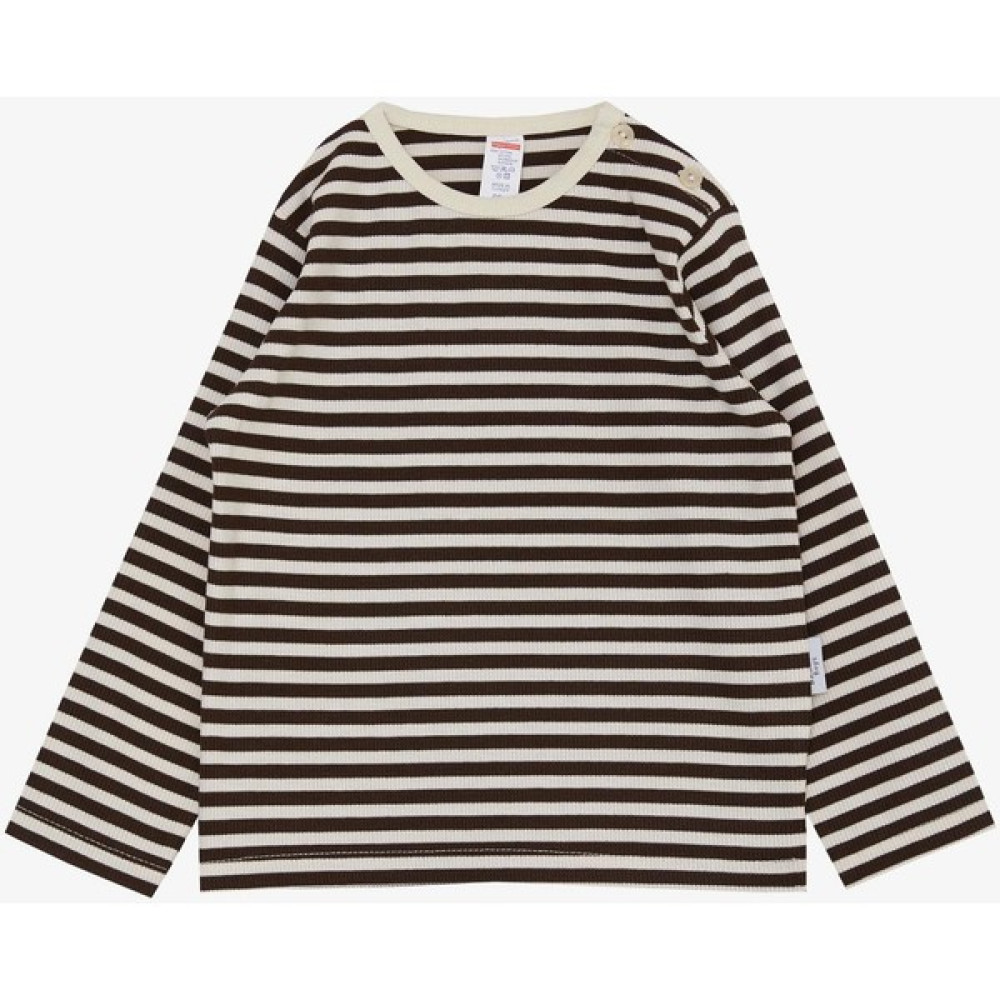 Breeze Erkek Bebek Uzun Kollu Tişört Patlı Çizgili 9 Ay-3 Yaş, Koyu Kahve Bebek T-shirt Fiyatı