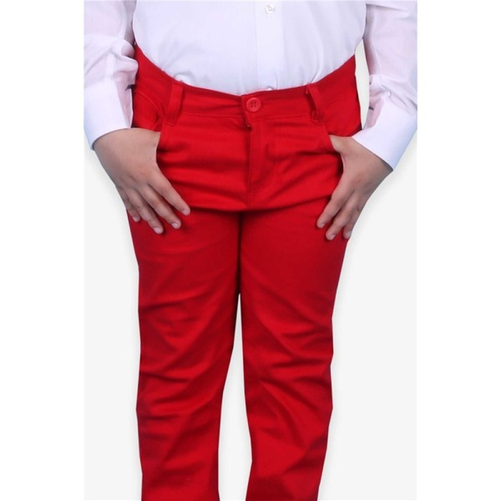 Breeze Erkek Çocuk Gabardin Pantolon Kirmizi Soft Giyim (8-14 Yaş) Erkek Çocuk Pantolon Fiyatı