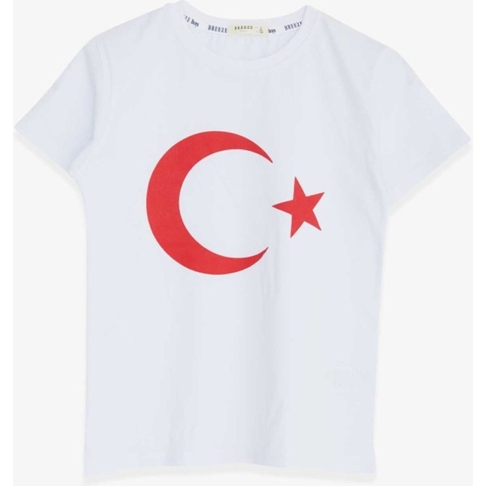 Breeze Erkek Çocuk Tişört Türk Bayraklı 4-14 Yaş, Beyaz Kız Çocuk T-shirt Fiyatı