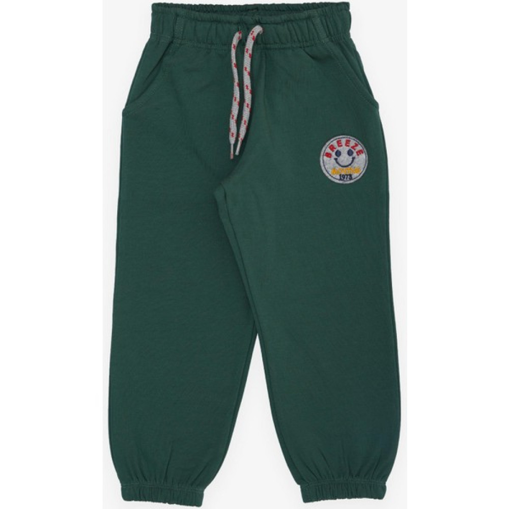 Breeze Girls & Boys Erkek Çocuk Alt Gülenyüz Arma Nakışlı Bağcık Aksesuarlı 1-4 Yaş, Koyu Yeşil Erkek Çocuk Eşofman Fiyatı