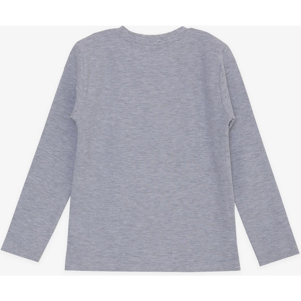 Breeze Girls & Boys Erkek Çocuk Uzun Kollu Tişört Armalı 8-14 Yaş, Açık Gri Melanj Erkek Çocuk T-shirt Fiyatı