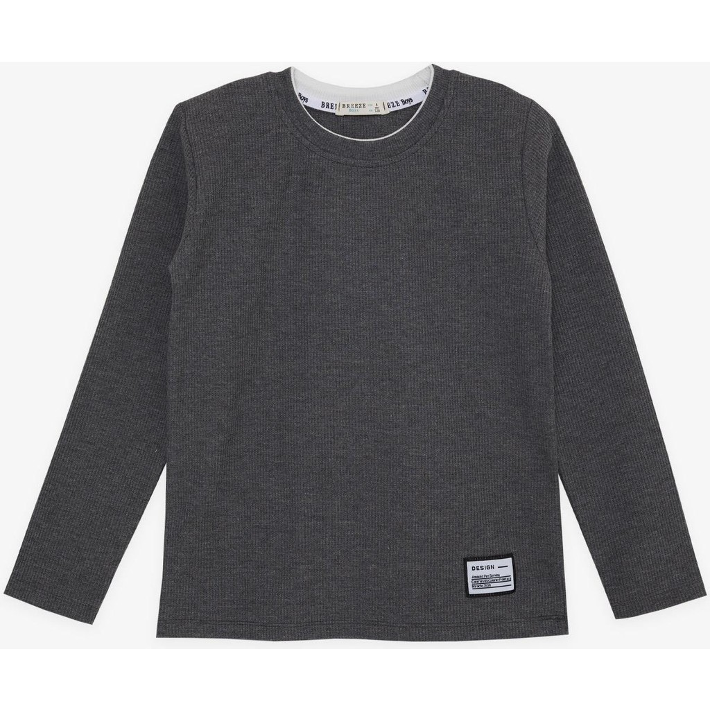 Breeze Girls & Boys Erkek Çocuk Uzun Kollu Tişört Armalı 8-14 Yaş, Koyu Gri Melanj Erkek Çocuk T-shirt Fiyatı