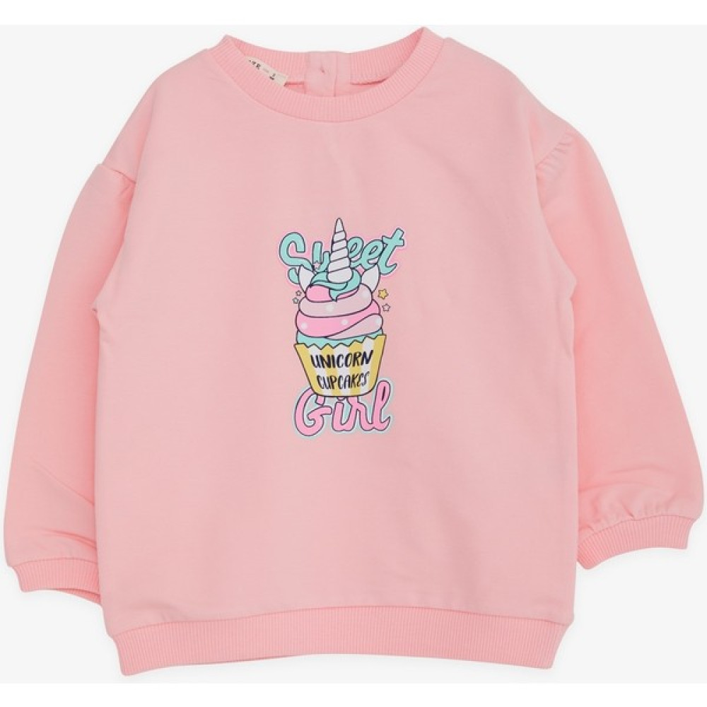 Breeze Kız Çocuk Sweatshirt Unıcorn Baskılı 9 Ay-3 Yaş, Pembe Bebek Sweat Shirt Fiyatı