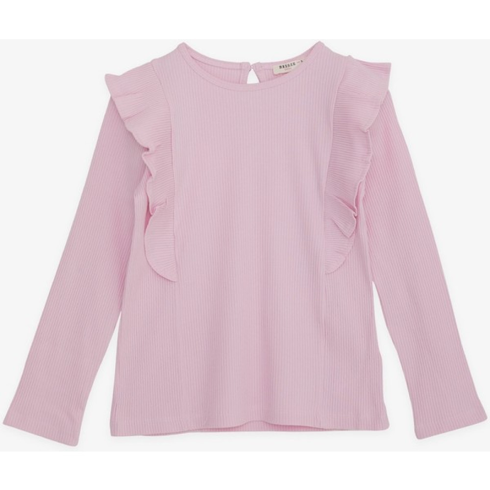 Breeze Kız Çocuk Uzun Kollu Bluz Fırfırlı 4-8 Yaş, Pembe Kız Çocuk T-shirt Fiyatı
