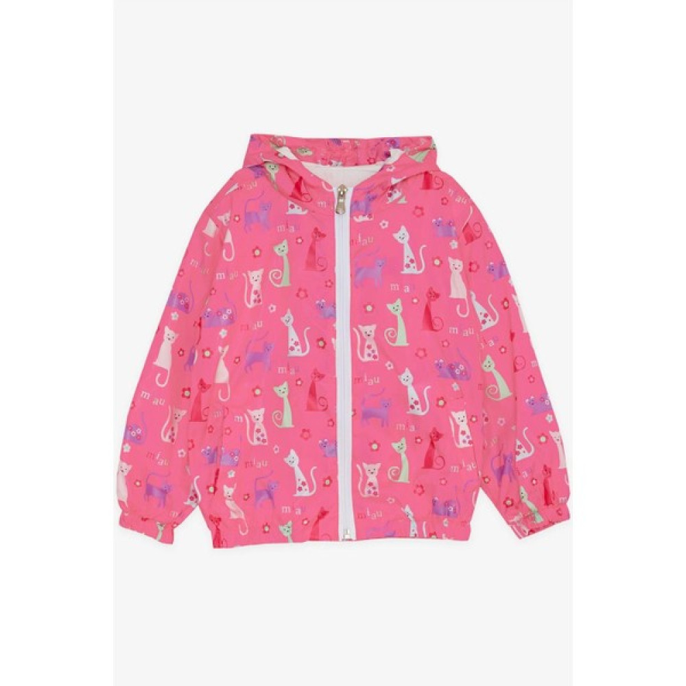 Breeze Kız Çocuk Yağmurluk Kedicik Desenli 1-5 Yaş, Pembe Kız Çocuk Yağmurluk Fiyatı