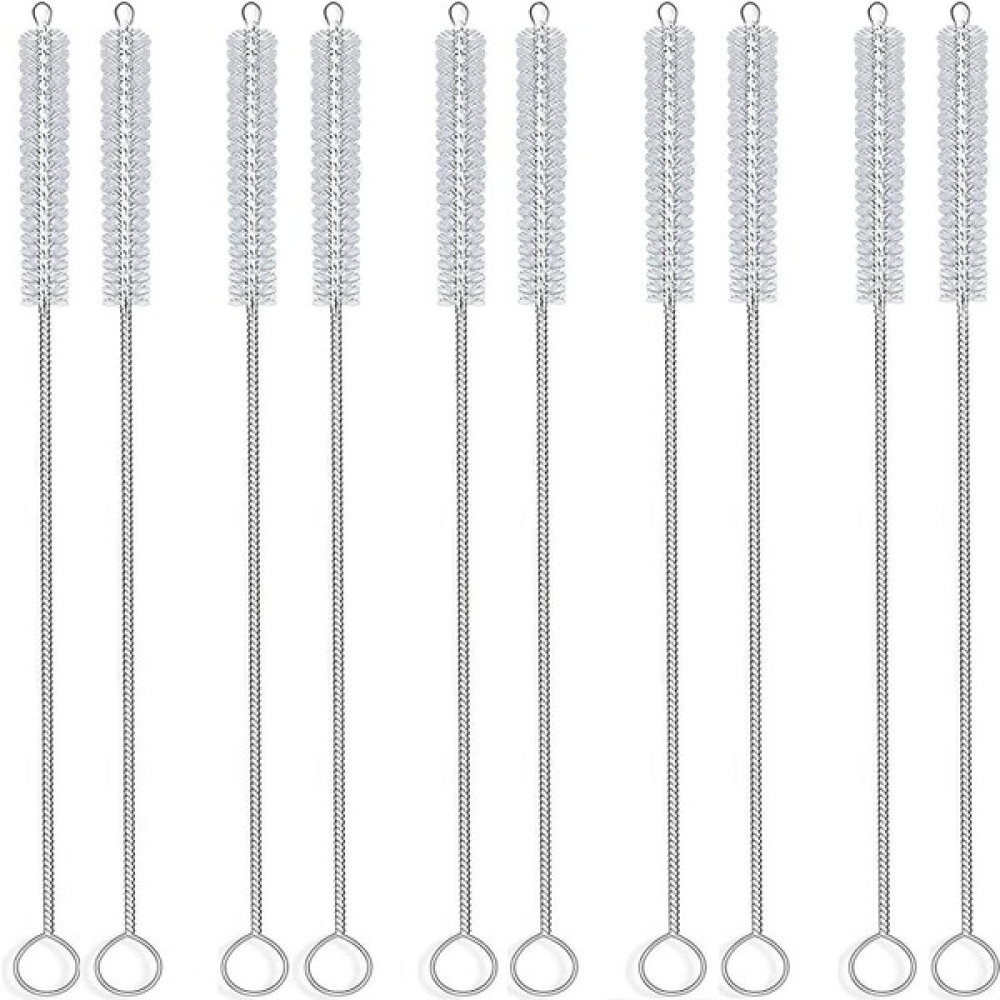 Breeze Straw Fırça Temizleyici 10" Naylon Tüp Temizleyici Şişe Fırça Temizleme Seti 10'Lu (Yurt Dışından) - Beyaz - Standart Temizlik Malzemeleri Fiyatı