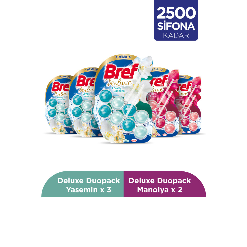 Bref Deluxe Katı Tuvalet Bloğu 3 Adet Manolya Ikili & 2 Adet Yasemin Ikili (5li Set) Oda Kokusu Fiyatı