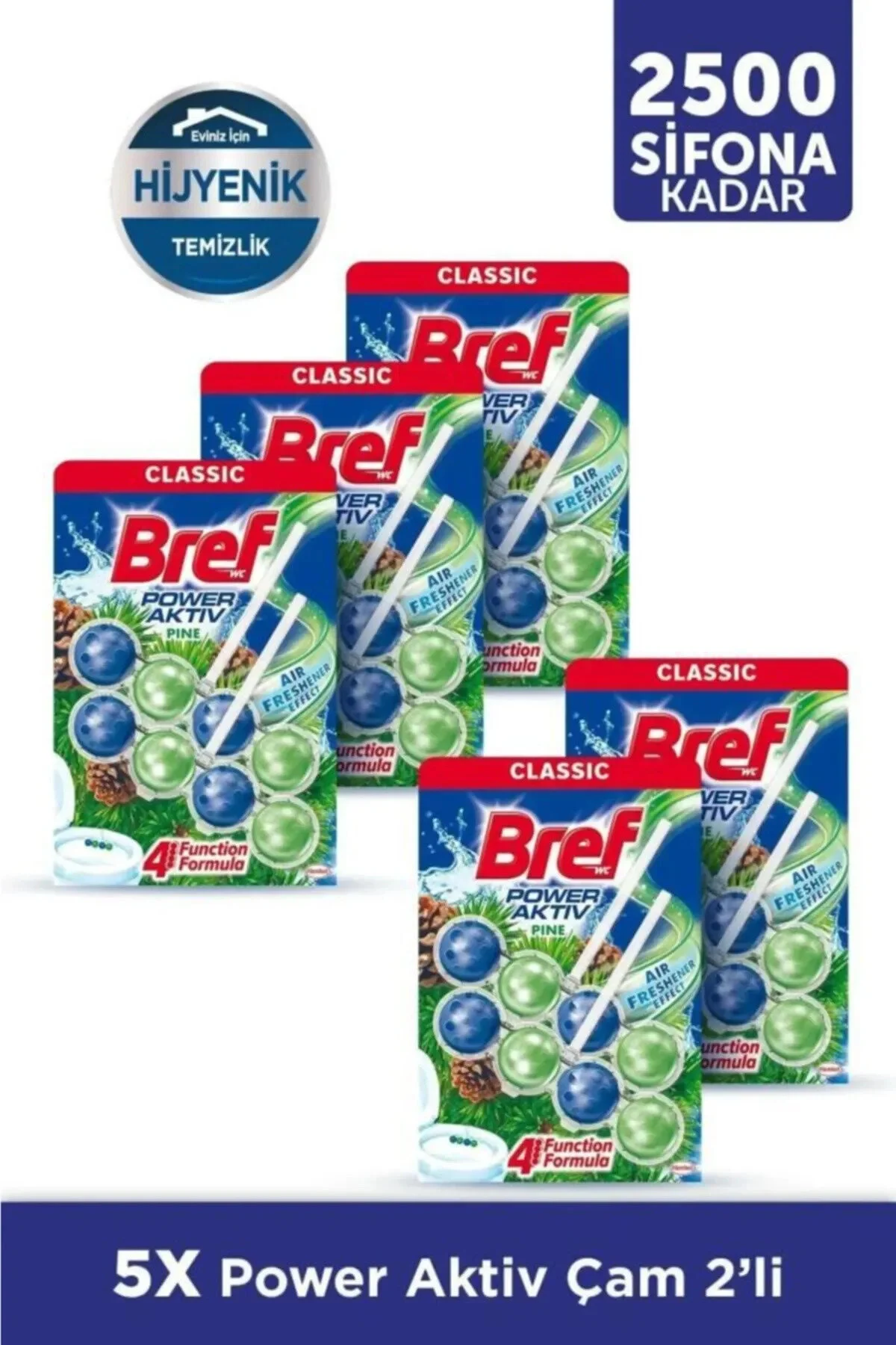 Bref Power Aktiv Katı Tuvalet Bloğu 5 Adet Çam Ikili (5Lİ SET)" Oda Kokusu Fiyatı