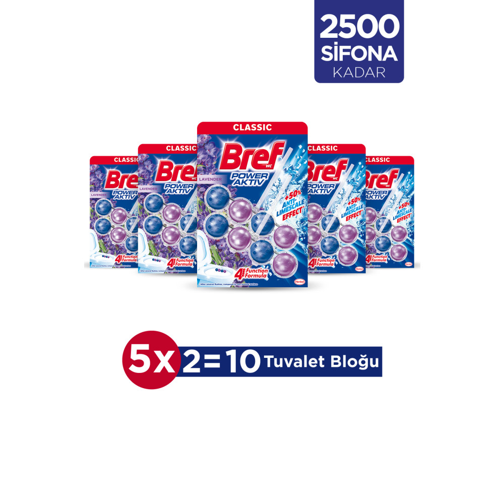 Bref Power Aktiv Katı Tuvalet Bloğu 5 Adet Lavanta Ikili (5Lİ SET) Oda Kokusu Fiyatı