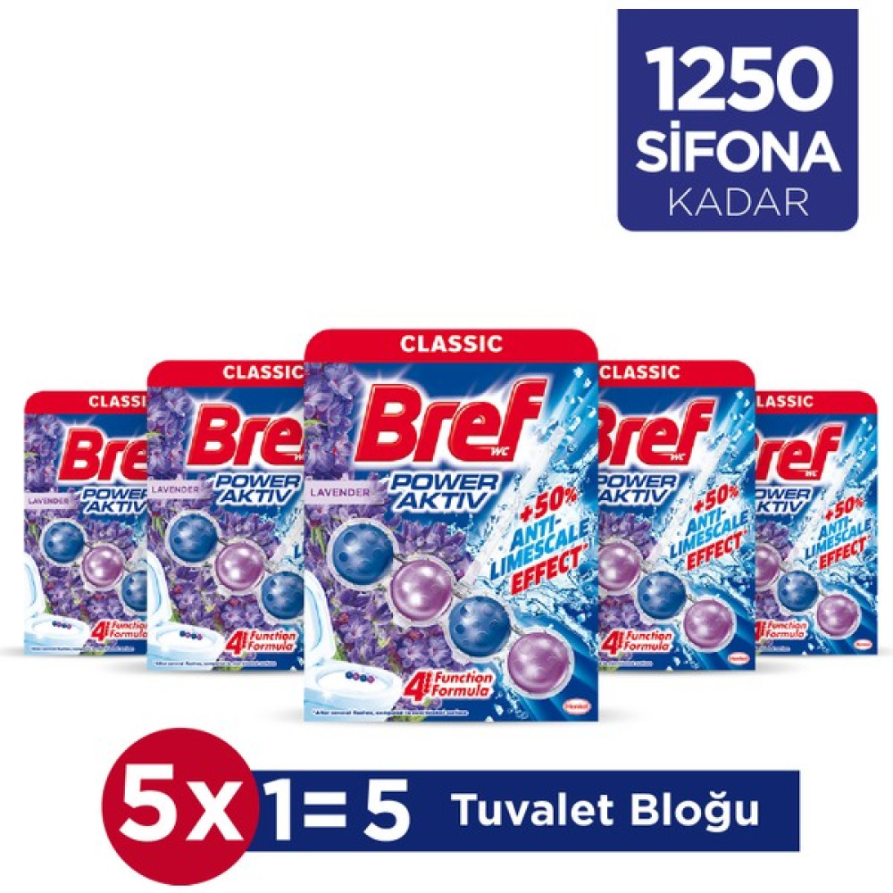 Bref Power Aktiv Katı Tuvalet Bloğu 5 Adet Lavanta Tekli (5'li Set) Temizlik Malzemeleri Fiyatı