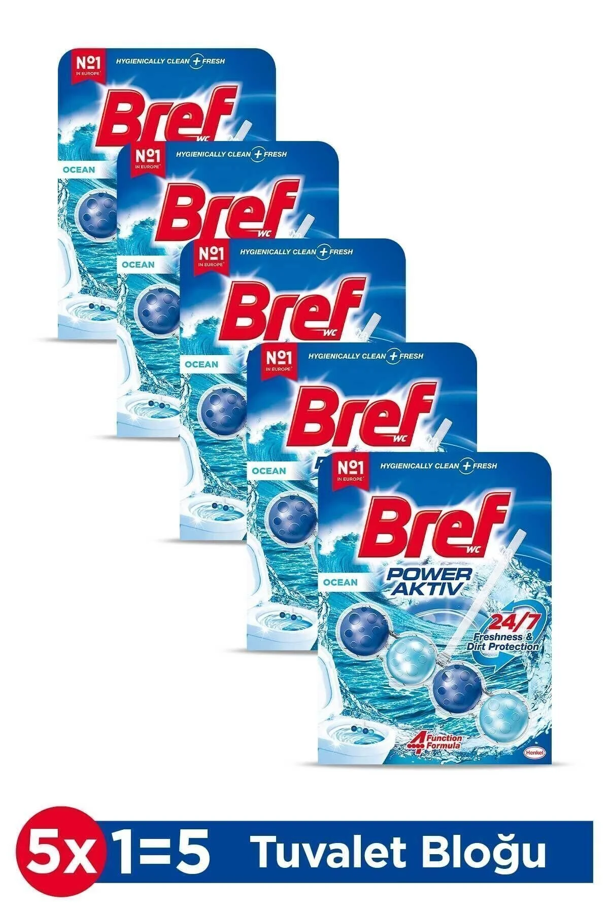 Bref Power Aktiv Katı Tuvalet Bloğu 5 Adet Okyanus Tekli (5li Set)" Oda Kokusu Fiyatı