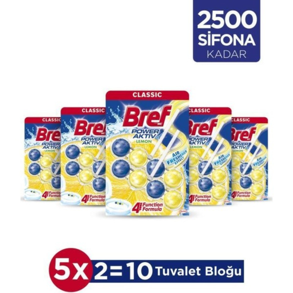 Bref Wc Power Aktiv Duopack Katı Tuvalet Bloğu Limon, 5 x 2'li Paket Oda Kokusu Fiyatı