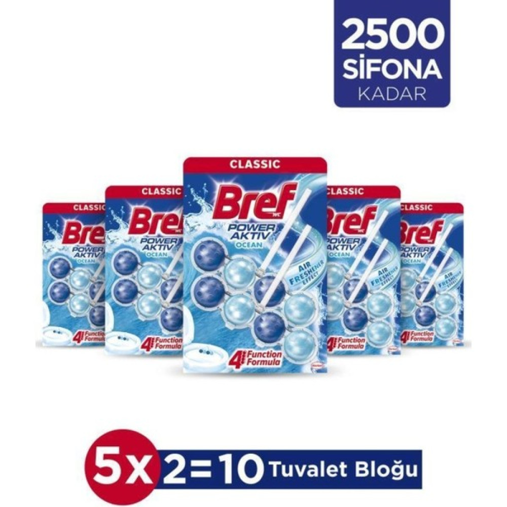 Bref Wc Power Aktiv Duopack Katı Tuvalet Bloğu Okyanus, 5 x 2'li Paket Oda Kokusu Fiyatı